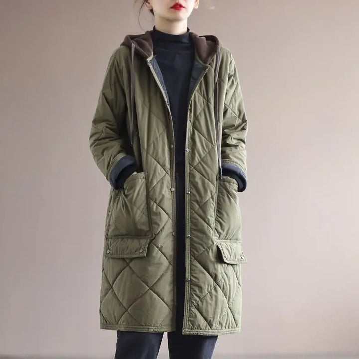 Oversized Hooded Mid-Length Coat | Stylish & Comfortable-Army Green-M-State of Style