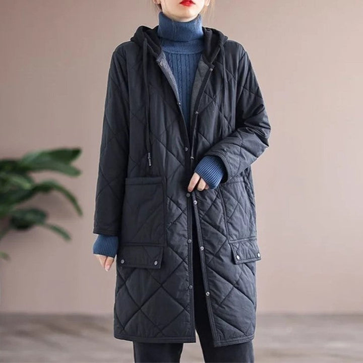 Oversized Hooded Mid-Length Coat | Stylish & Comfortable-Black-M-State of Style