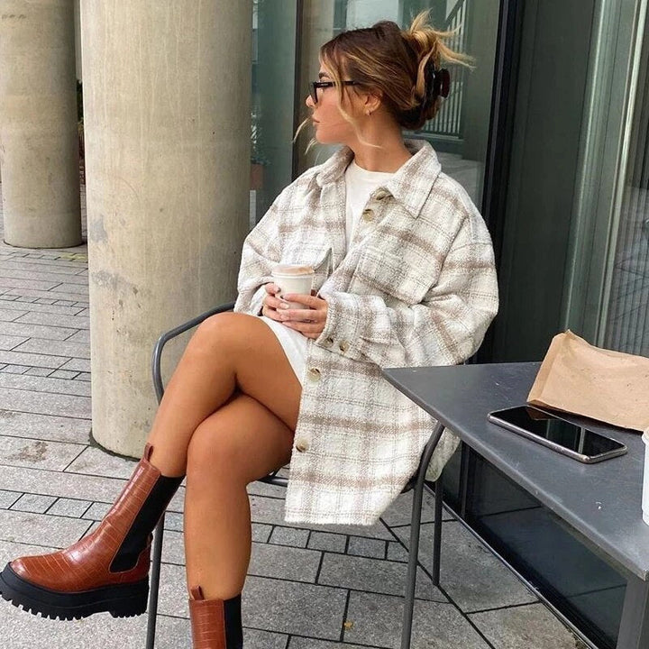 OVERSIZED JACKET FOR WOMEN | Stylish & Comfortable-Apricot-S-State of Style