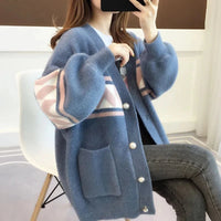 Oversized Knitted Cosy Sweater-Blue-XL-State of Style