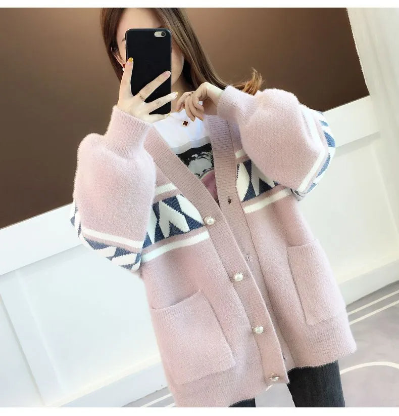 Oversized Knitted Cosy Sweater-White-XL-State of Style
