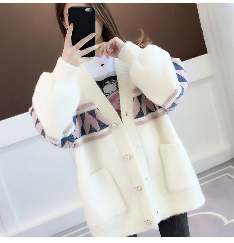 Oversized Knitted Cosy Sweater-White-XL-State of Style