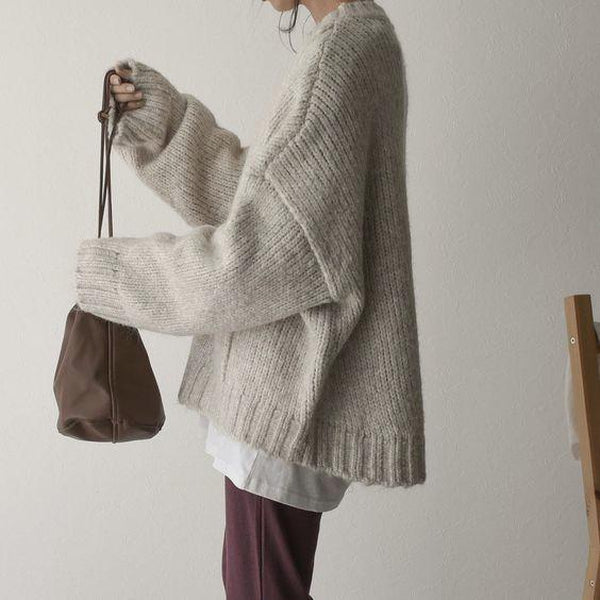 Oversized Knitted Jumper - AutumnComfort-S-State of Style