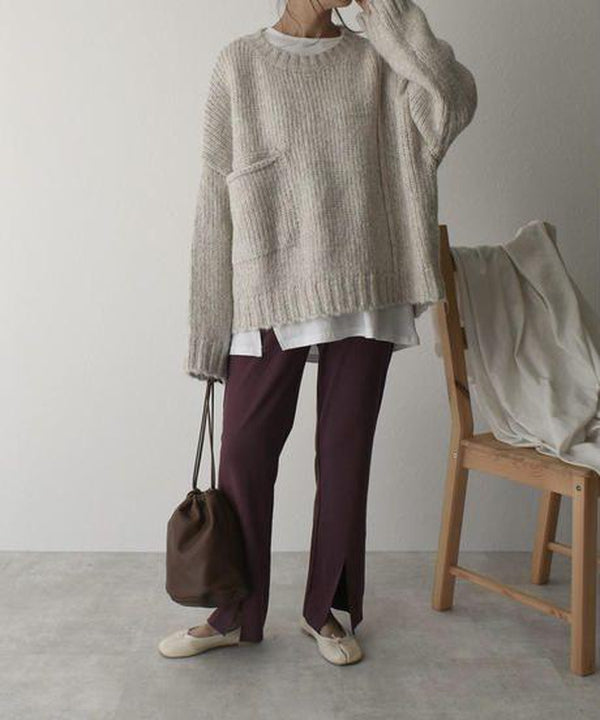Oversized Knitted Jumper - AutumnComfort-S-State of Style