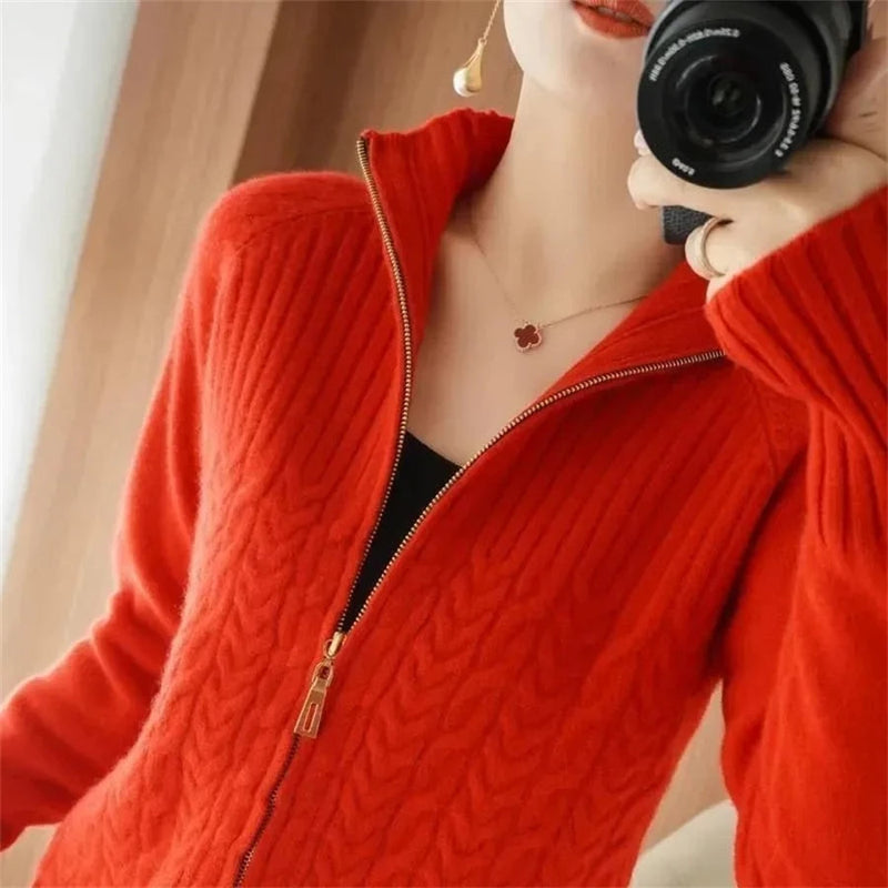 Oversized Knitted Pullover Pleasure Lounge Bliss-Red-2XL-State of Style