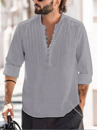 Oversized Linen Button-Up Shirt-Grey-2XL-State of Style