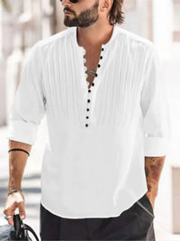 Oversized Linen Button-Up Shirt-White-2XL-State of Style