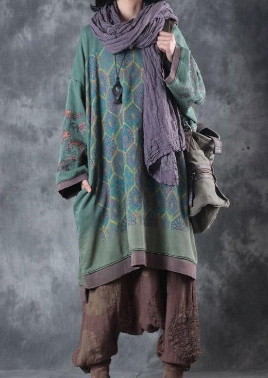 Oversized Midi Dress with Crew Neck – Ameline-State of Style