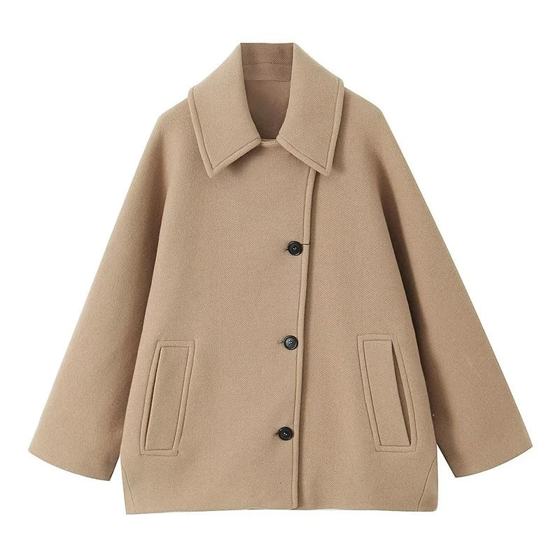 Oversized Stylish Women's Coat - Amara-Khaki-XS-State of Style