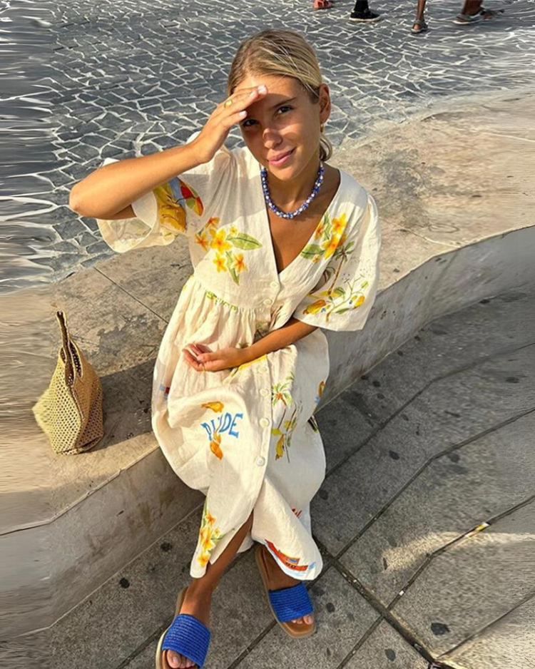 Oversized V-neck summer dress – Amara-S-State of Style