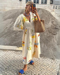 Oversized V-neck summer dress – Amara-S-State of Style