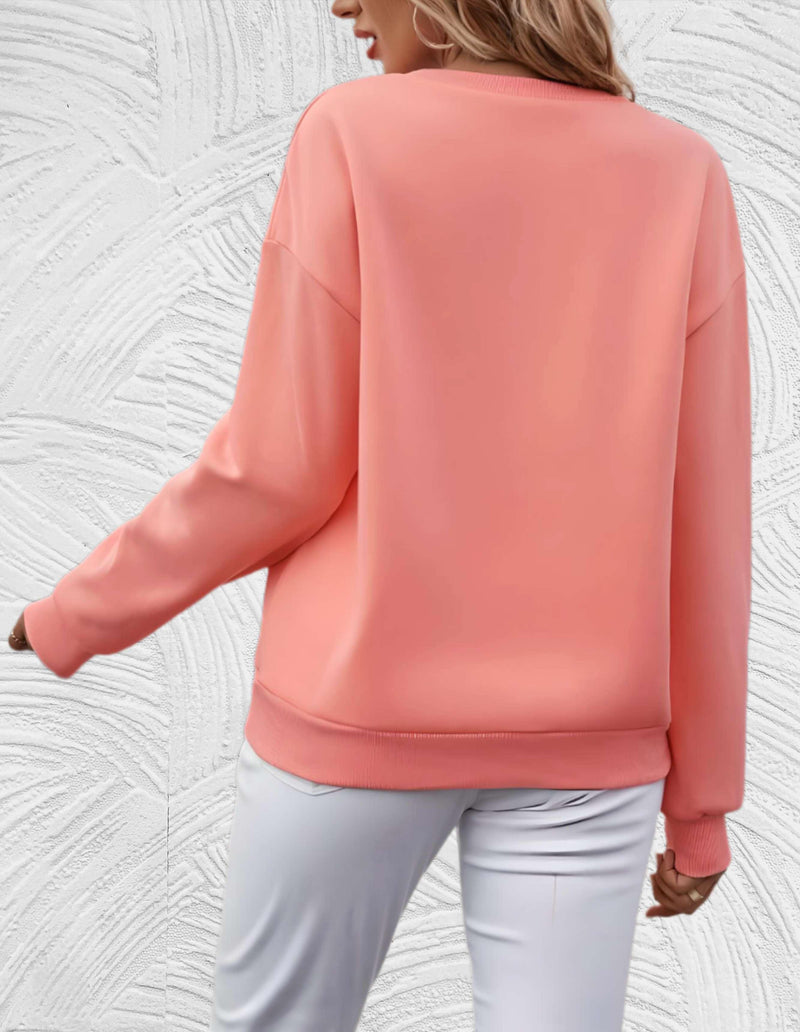 Oversized Women's Sweater with Round Neck - Luna-S-Wit-State of Style