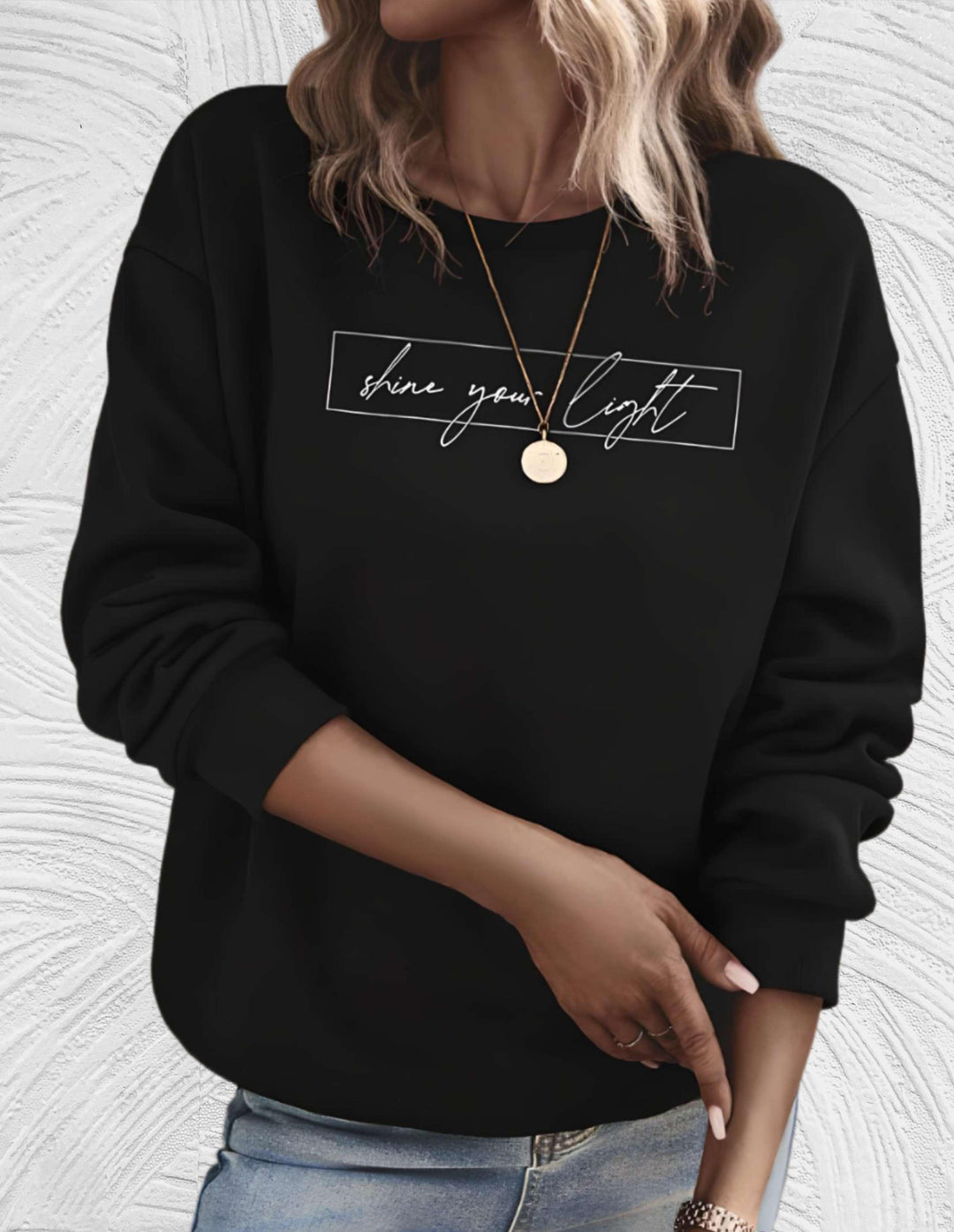 Oversized Women's Sweater with Round Neck - Luna-S-Zwart-State of Style