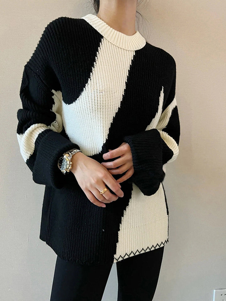 Oversized Zebra Print Sweater for Women - Lyla-Black-XS-State of Style