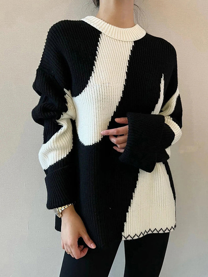 Oversized Zebra Print Sweater for Women - Lyla-Black-XS-State of Style