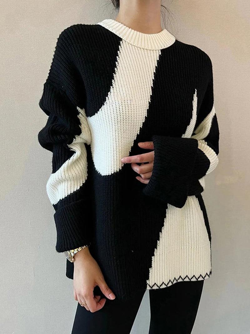 Oversized Zebra Print Sweater for Women - Lyla-Black-XS-State of Style