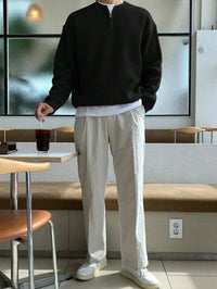 Oversized Zip-Up Sweater for Men - Havron-Black-S-State of Style