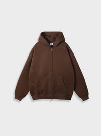 Oversized Zip-Up Vest - Ava-Coffee-S-State of Style