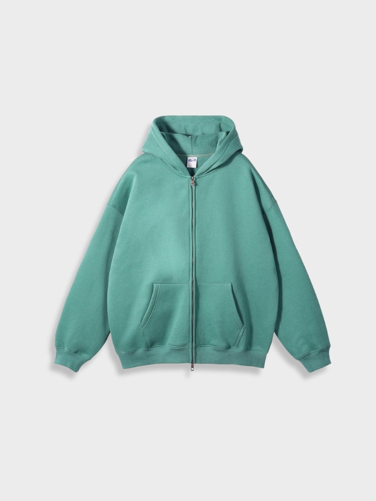 Oversized Zip-Up Vest - Ava-Green-S-State of Style