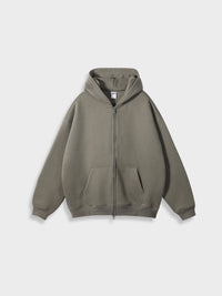 Oversized Zip-Up Vest - Ava-Grey Coffee-S-State of Style