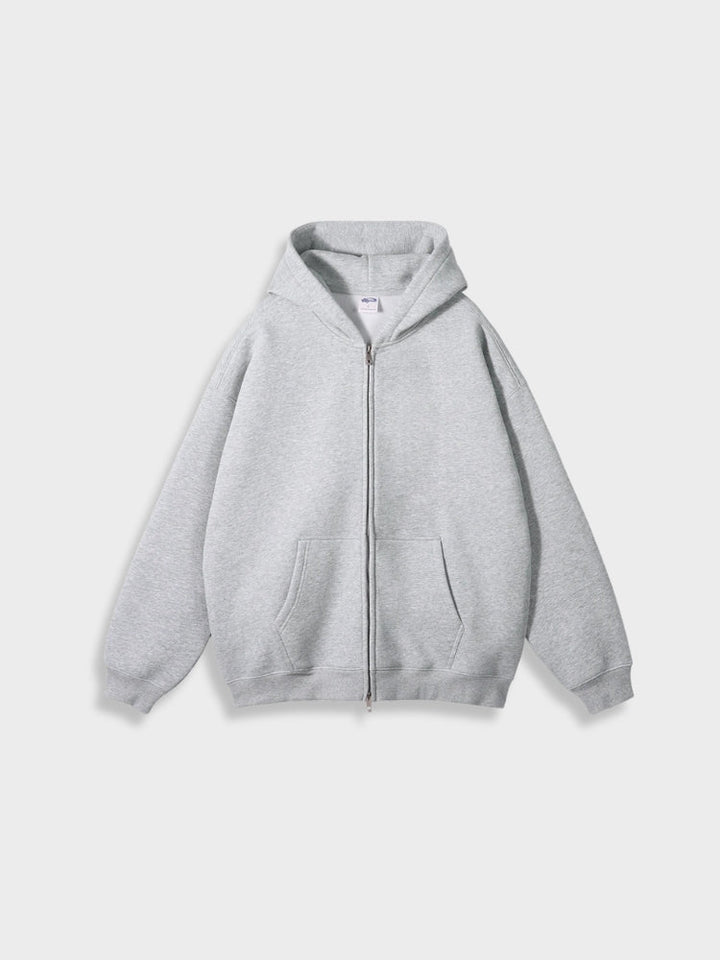 Oversized Zip-Up Vest - Ava-Light Grey-S-State of Style