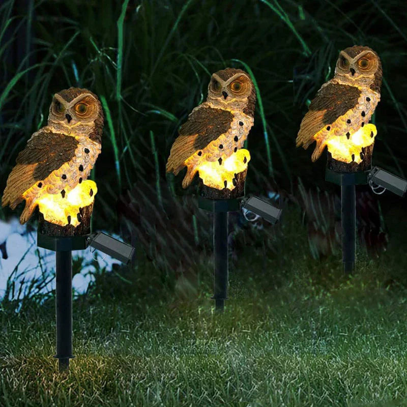 OwlGlow Solar-Powered Garden Lamp-Brown-45CM-State of Style