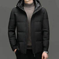 Padded Men's Jacket with Hood - Milo-Black-M-State of Style