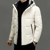 Padded Men's Jacket with Hood - Milo-White-M-State of Style