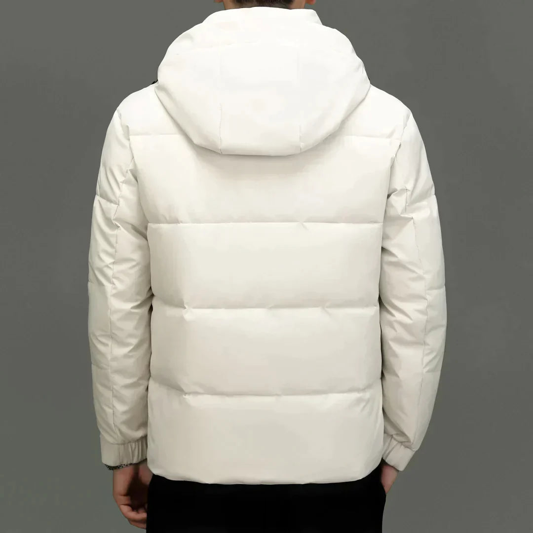 Padded Men's Jacket with Hood - Milo-White-M-State of Style