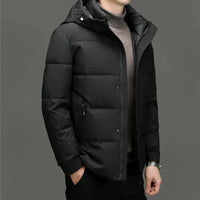 Padded Men's Jacket with Hood - Milo-White-M-State of Style