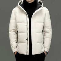 Padded Men's Jacket with Hood - Milo-White-M-State of Style