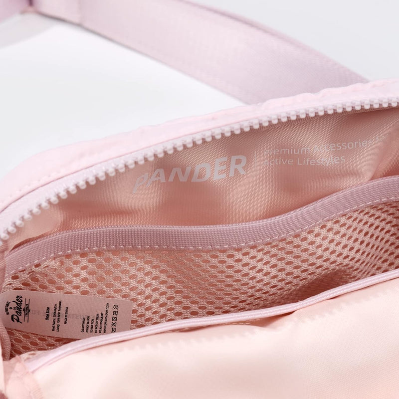 Large 2L Nylon Belt Bag with Adjustable Strap and Dual Compartments