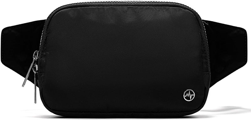 Large 2L Nylon Belt Bag with Adjustable Strap and Dual Compartments