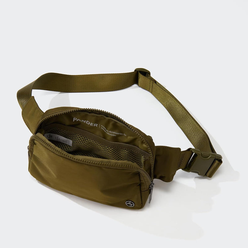 Large 2L Nylon Belt Bag with Adjustable Strap and Dual Compartments