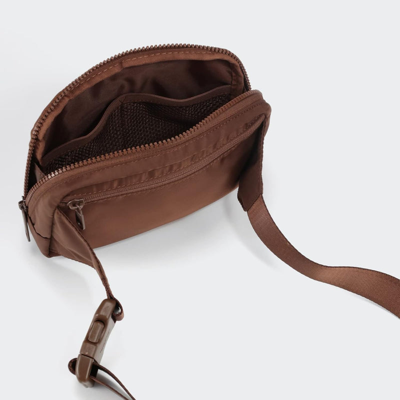Large 2L Nylon Belt Bag with Adjustable Strap and Dual Compartments