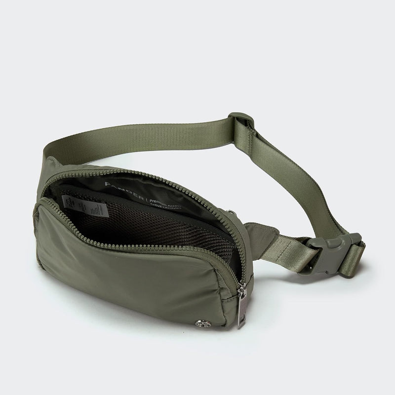 Large 2L Nylon Belt Bag with Adjustable Strap and Dual Compartments