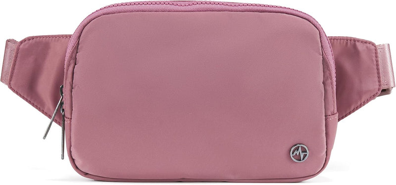Large 2L Nylon Belt Bag with Adjustable Strap and Dual Compartments