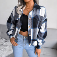 Patterned Women's Jacket | Stylish & Versatile-Navy Blue-S-State of Style