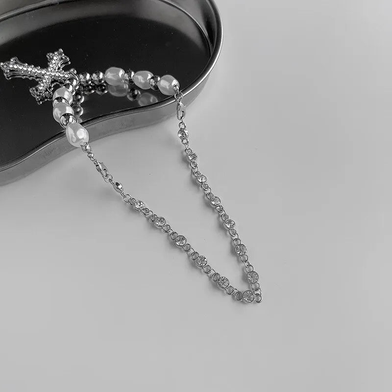 PEARL CROSS PENDANT NECKLACE | Elegant Women's Jewellery | Timeless Design-State of Style