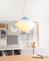 Pendant lamp with gradient and soft light diffusion - Aérola-Red-State of Style