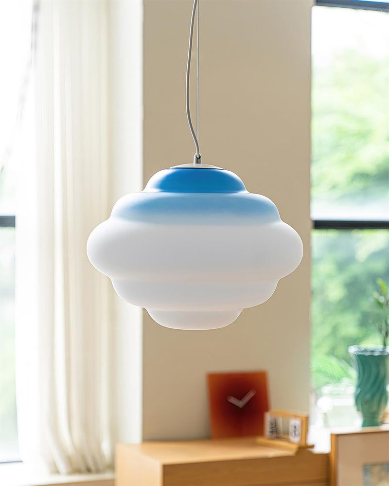 Pendant lamp with gradient and soft light diffusion - Aérola-Red-State of Style
