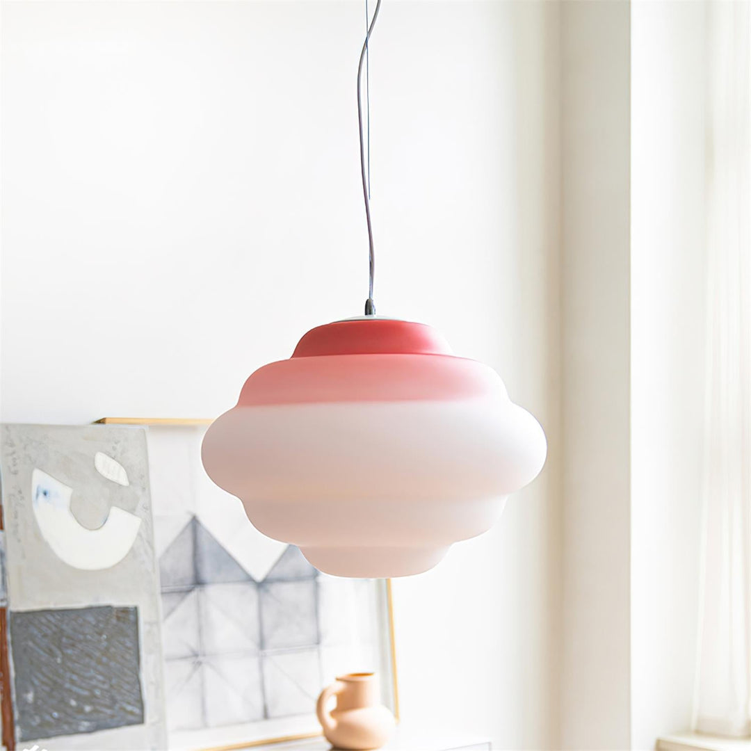 Pendant lamp with gradient and soft light diffusion - Aérola-Red-State of Style