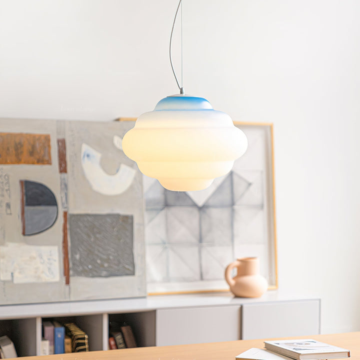Pendant lamp with gradient and soft light diffusion - Aérola-Red-State of Style