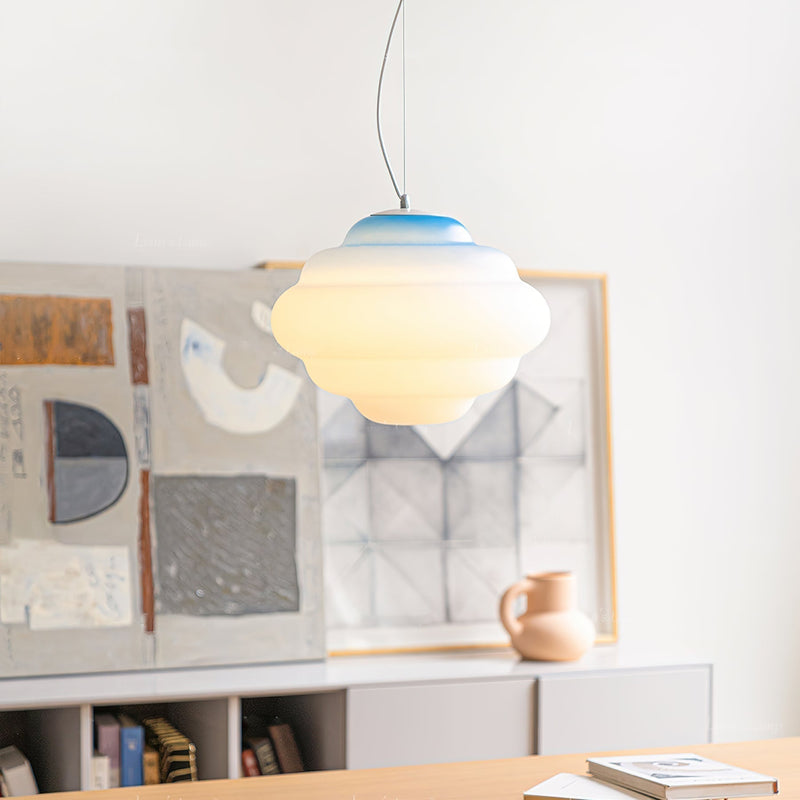 Pendant lamp with gradient and soft light diffusion - Aérola-Red-State of Style