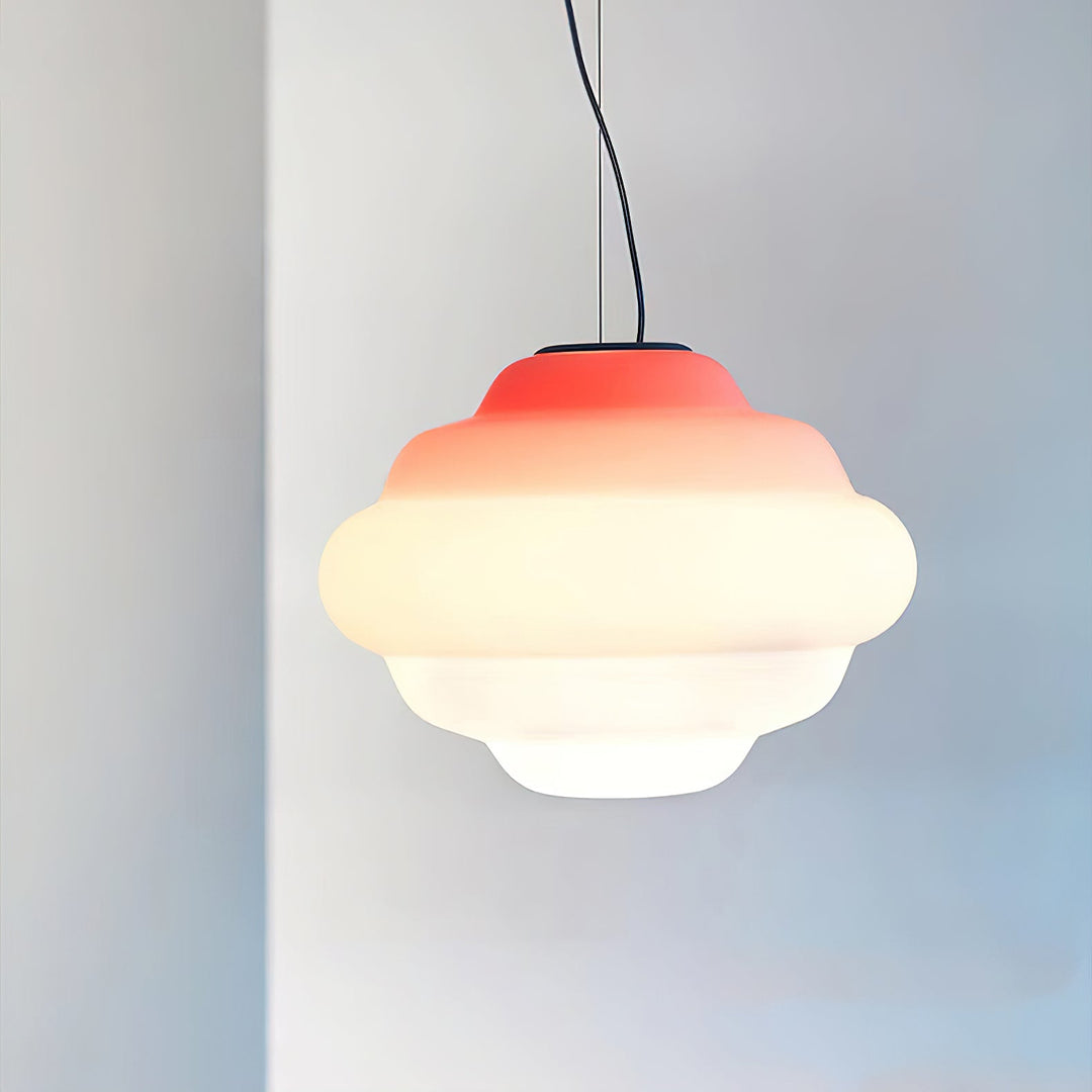 Pendant lamp with gradient and soft light diffusion - Aérola-Red-State of Style