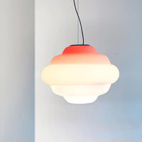 Pendant lamp with gradient and soft light diffusion - Aérola-Red-State of Style
