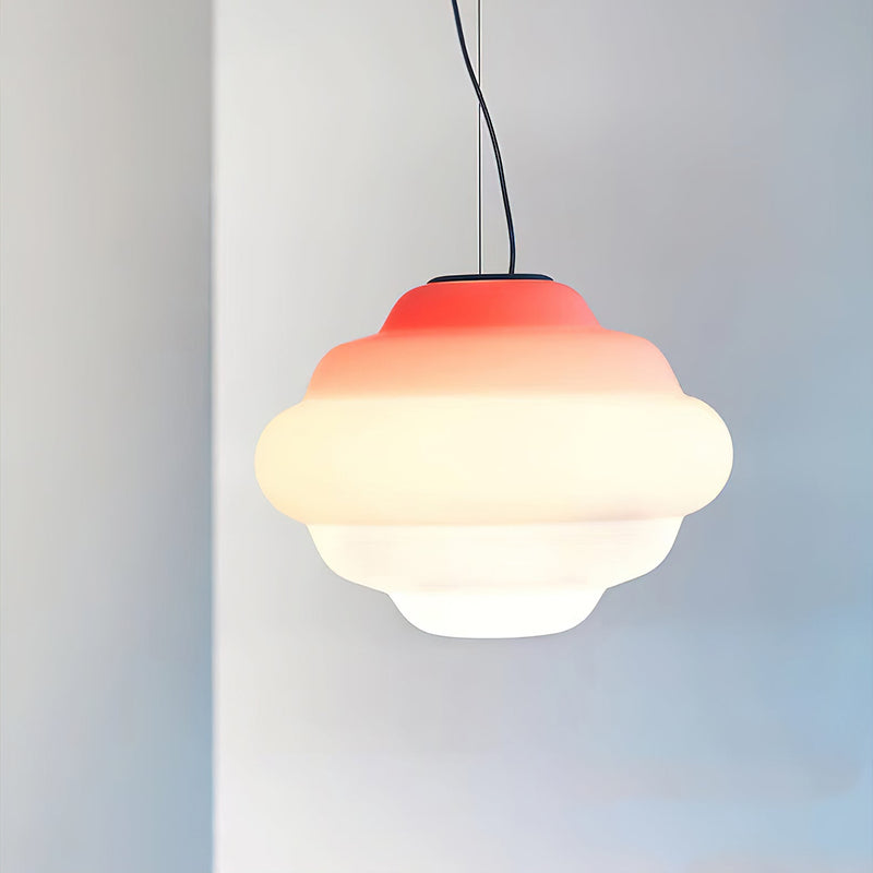 Pendant lamp with gradient and soft light diffusion - Aérola-Red-State of Style