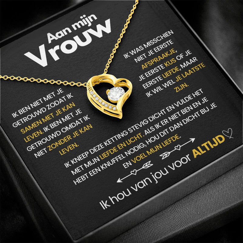 Pendant Necklace with Heart-Shaped Zirconia Stone - Ella-18k Yellow Gold-Standard-State of Style