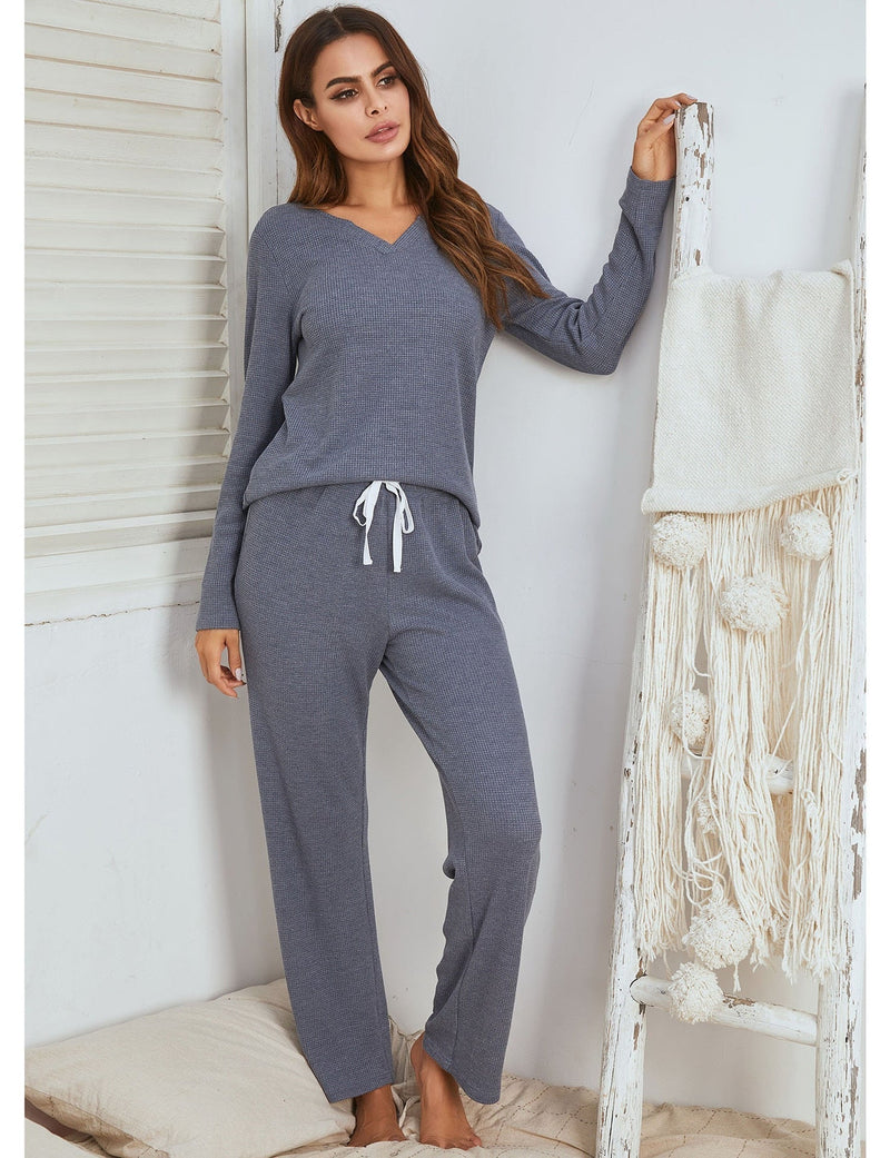 Perfect Comfortable Outfit | Linda Homesuit | Relaxed Loungewear Set-Blue-S-State of Style