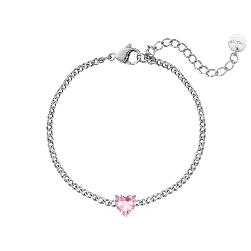 Personalised Heart Birthstone Bracelet | Custom Jewellery Gift-925 Silver-January-State of Style